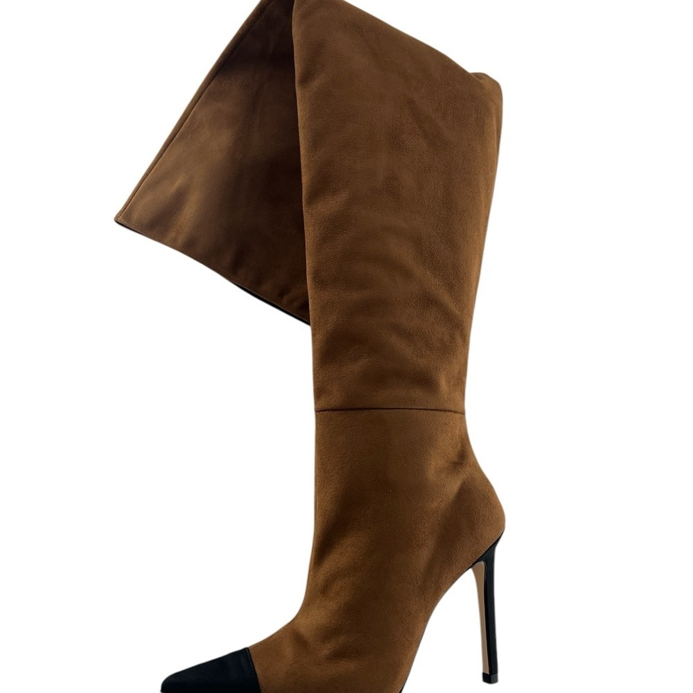 NIB Good American Over the Knee Slouch Pointed Toe Brown Boots 4 - Picture 7 of 11